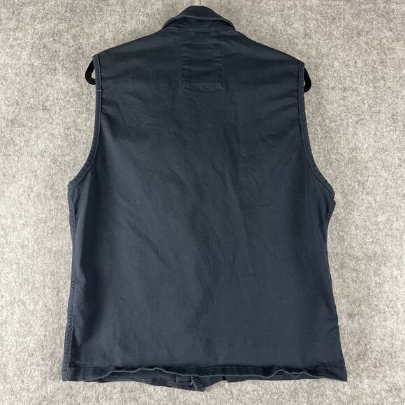 Produkt Jacket Vest Mens Large Blue Twill Cotton Button Hipster Utility Stretch - Picture 5 of 12